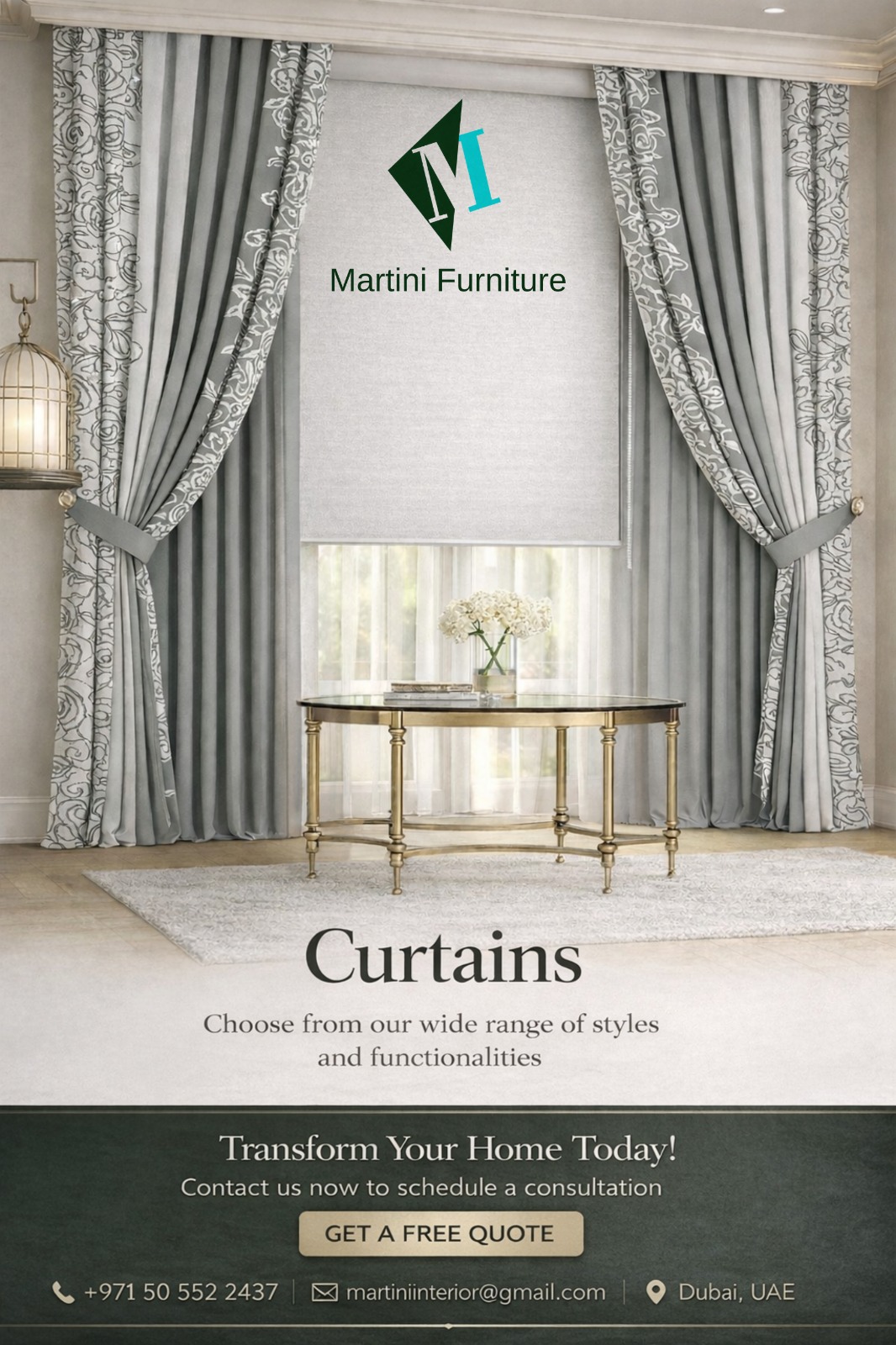 Curtain Supplier in Dubai – Premium Window Solutions by Martini Furniture LLC